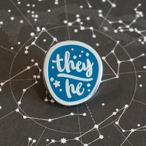 They/he (Silver) | Enamel Pin