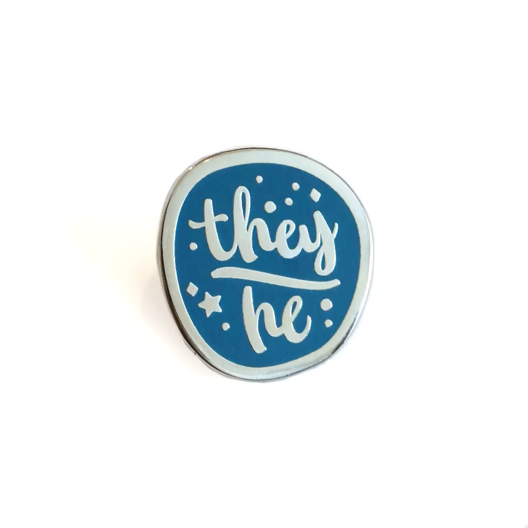 They/he (Silver) | Enamel Pin