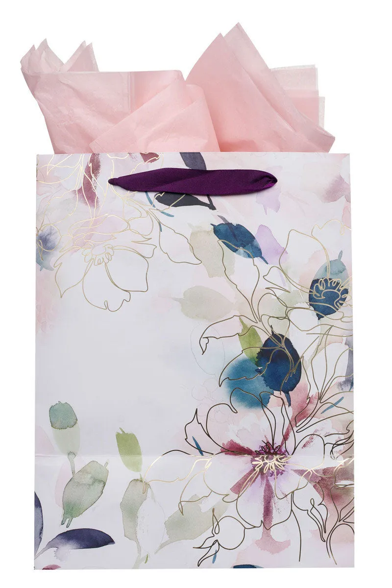 Trust in the Lord Purple Bloom Large Portrait Gift Bag