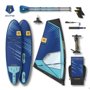 Unifiber Complete iWindSUP set Oxygen 10'7" FCD - 20 PSI Max   Compact Rig   Paddle   Leash Demo