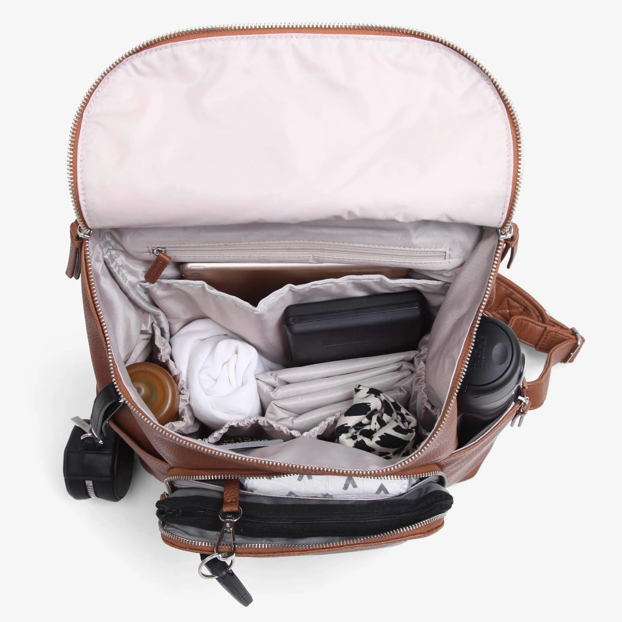 Vanchi Vegan Frankie Everyday Backpack - Pebbled Tan