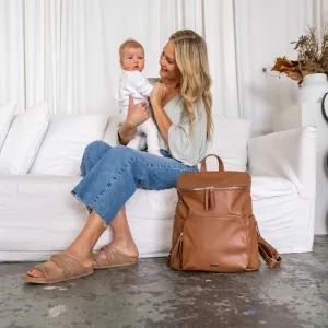 Vanchi Vegan Frankie Everyday Backpack - Pebbled Tan