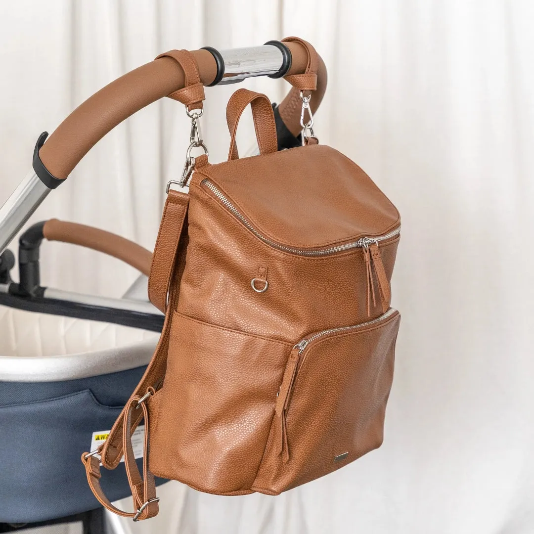 Vanchi Vegan Frankie Everyday Backpack - Pebbled Tan