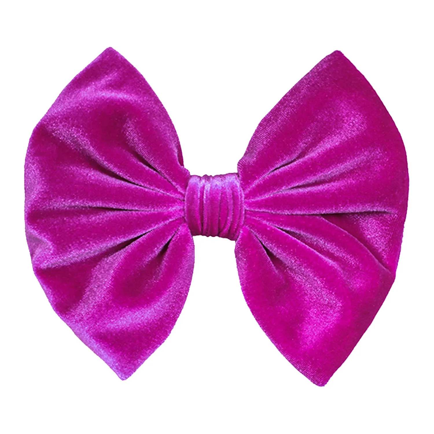Velvet Bow Fuchsia Hair Clip