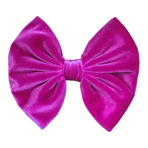 Velvet Bow Fuchsia Hair Clip