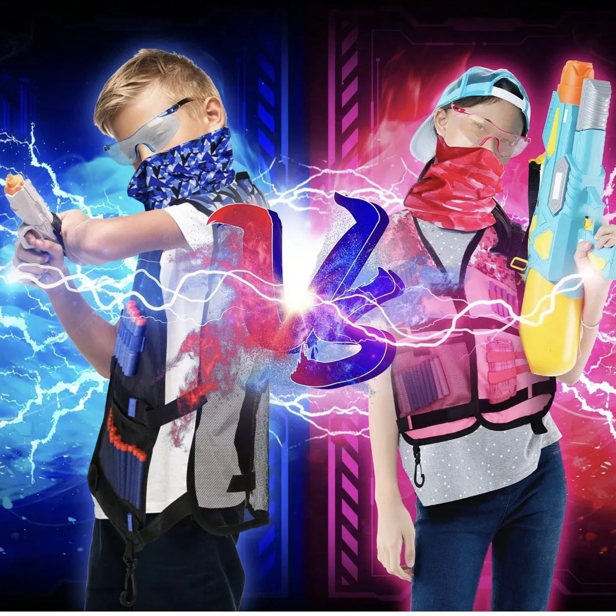 Vest Kit Suitable For Nerf Guns, Includes Refill Darts, Dart Pouches, Reloading Clips, Mask, Wristbands And Protective Goggles, Suitable For Outdoor Games, Christmas Gifts,Gun,Nerf Gun,Toy Gun