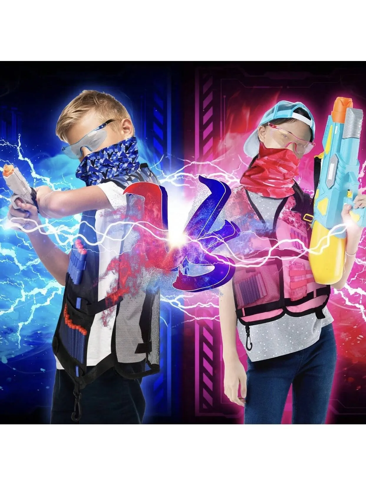 Vest Kit Suitable For Nerf Guns, Includes Refill Darts, Dart Pouches, Reloading Clips, Mask, Wristbands And Protective Goggles, Suitable For Outdoor Games, Christmas Gifts,Gun,Nerf Gun,Toy Gun