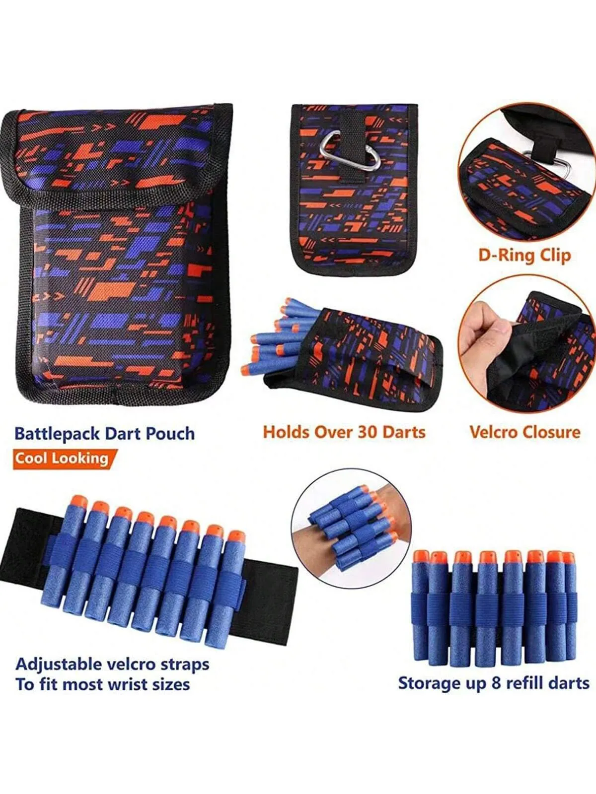 Vest Kit Suitable For Nerf Guns, Includes Refill Darts, Dart Pouches, Reloading Clips, Mask, Wristbands And Protective Goggles, Suitable For Outdoor Games, Christmas Gifts,Gun,Nerf Gun,Toy Gun