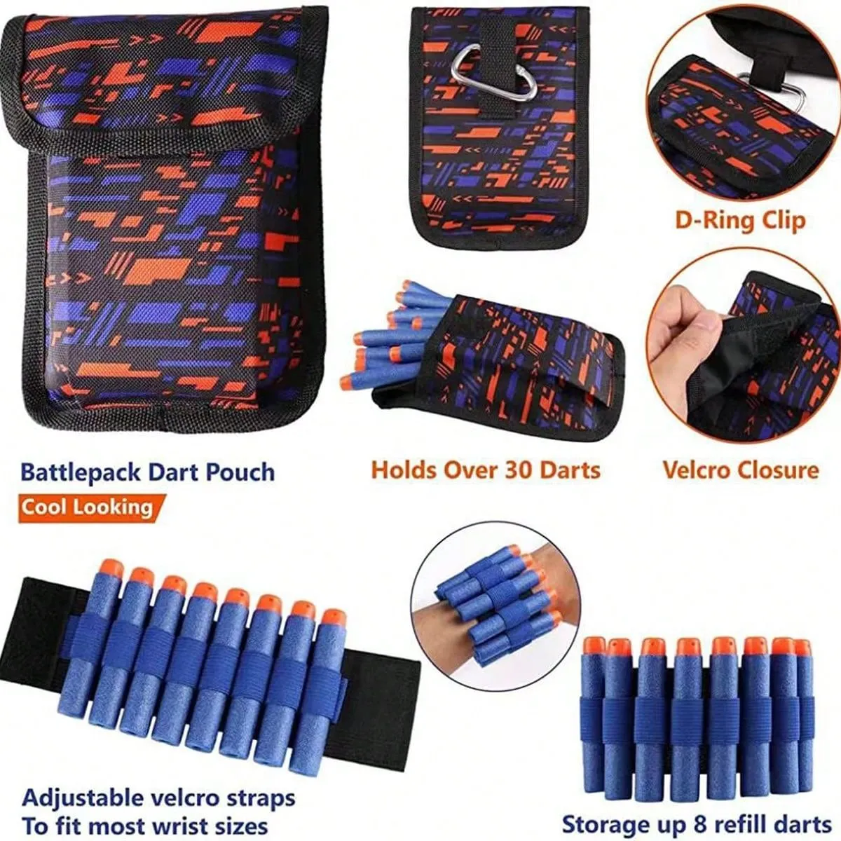Vest Kit Suitable For Nerf Guns, Includes Refill Darts, Dart Pouches, Reloading Clips, Mask, Wristbands And Protective Goggles, Suitable For Outdoor Games, Christmas Gifts,Gun,Nerf Gun,Toy Gun