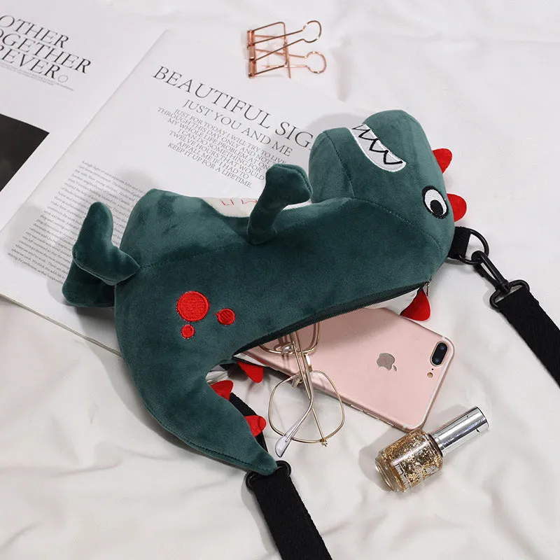 Women's Cartoon Dinosaur Doll Cute Personality Ugly Shoulder Bags