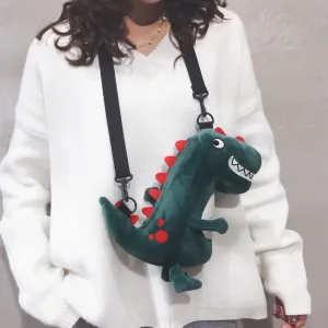 Women's Cartoon Dinosaur Doll Cute Personality Ugly Shoulder Bags