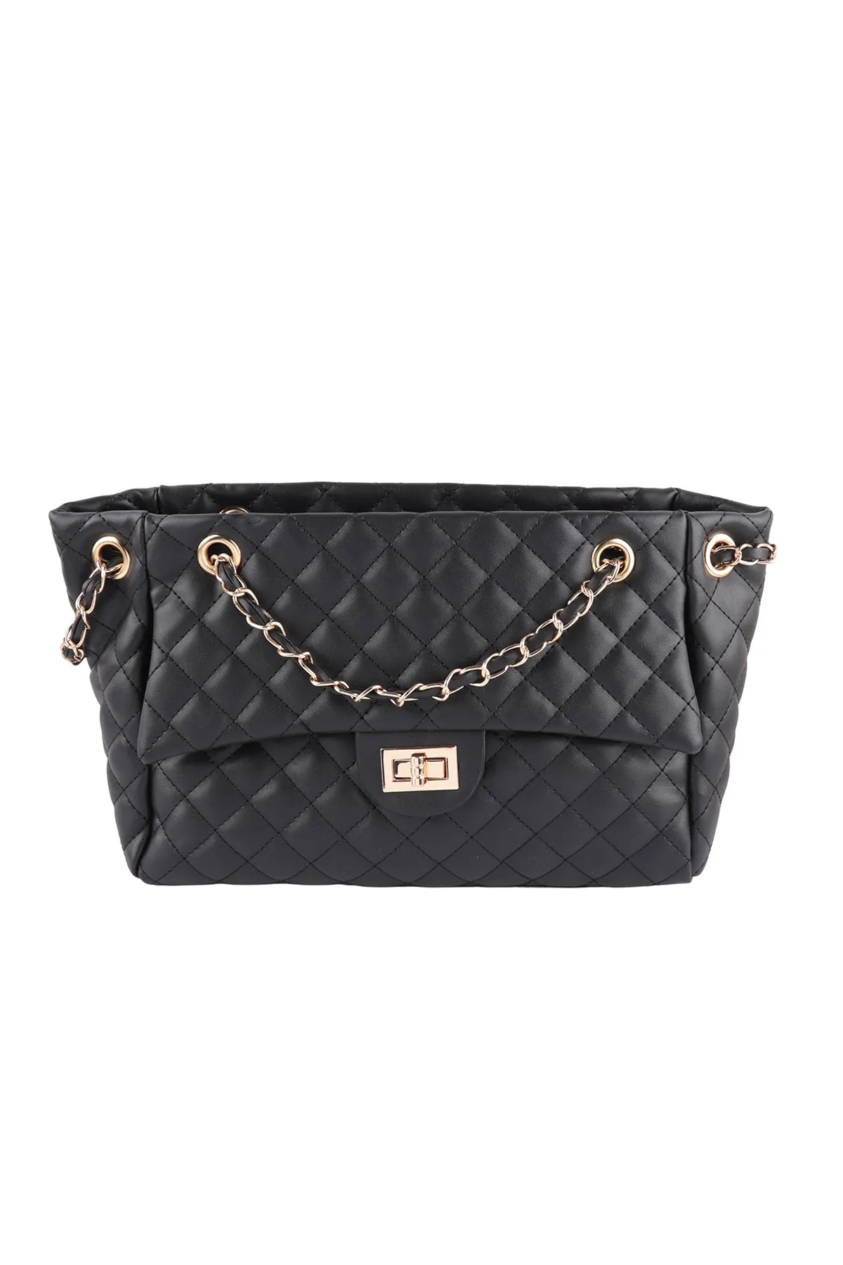 WOMENS FASHION LEATHER DIAMOND PATTERN QUILTED HANDBAG