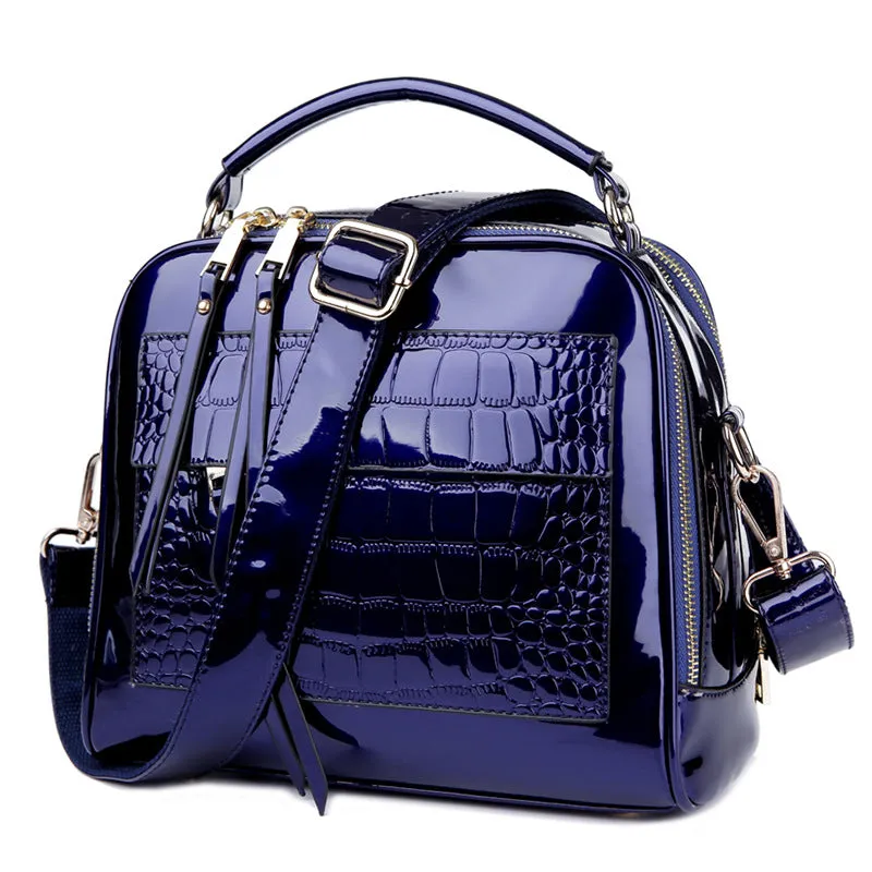 Women's Patent Leather Fashionable Shell Portable Crossbody Bags