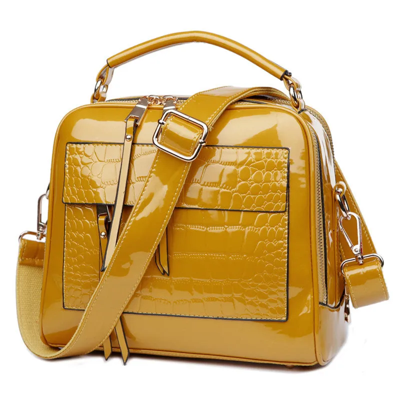 Women's Patent Leather Fashionable Shell Portable Crossbody Bags