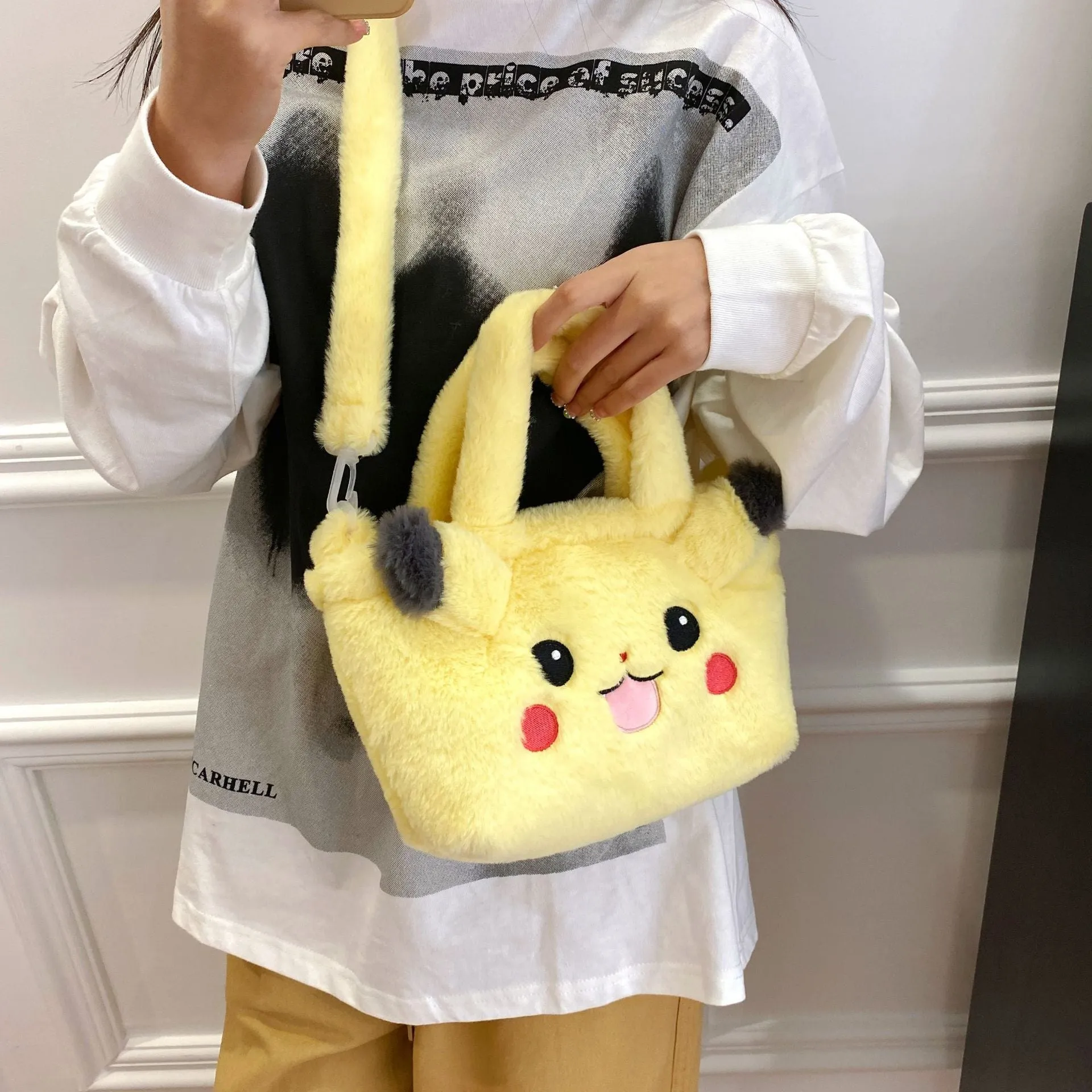 Women's Plush Clow Make-up Cute Birthday Gift Crossbody Bags