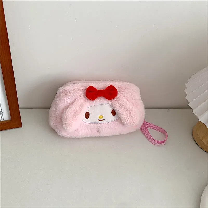 Women's Plush Clow Make-up Cute Birthday Gift Crossbody Bags
