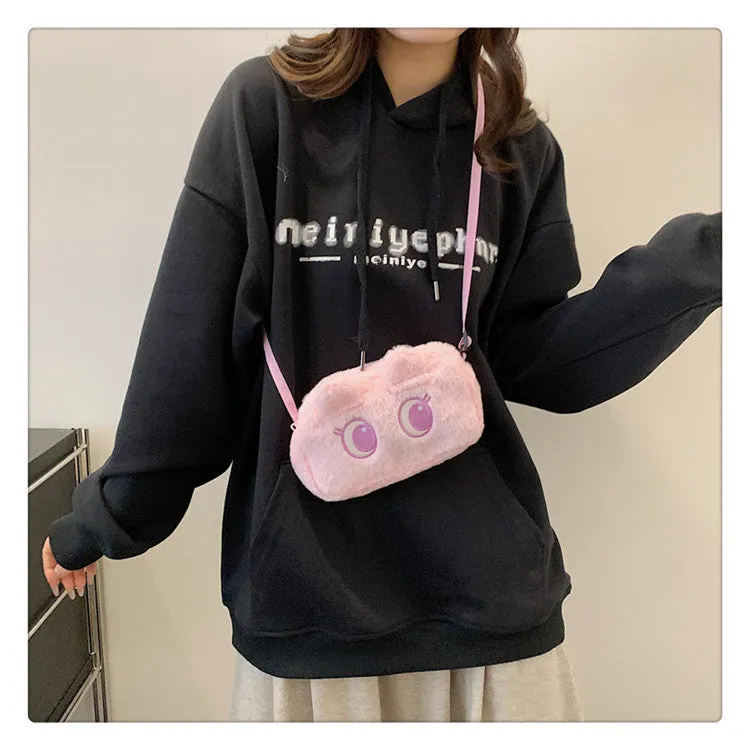 Women's Plush Clow Make-up Cute Birthday Gift Crossbody Bags