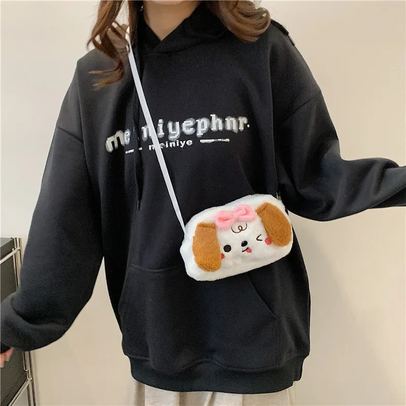 Women's Plush Clow Make-up Cute Birthday Gift Crossbody Bags