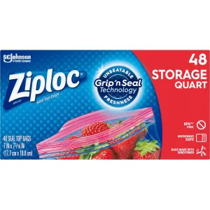 Ziploc® Quart Storage Seal Top Bags