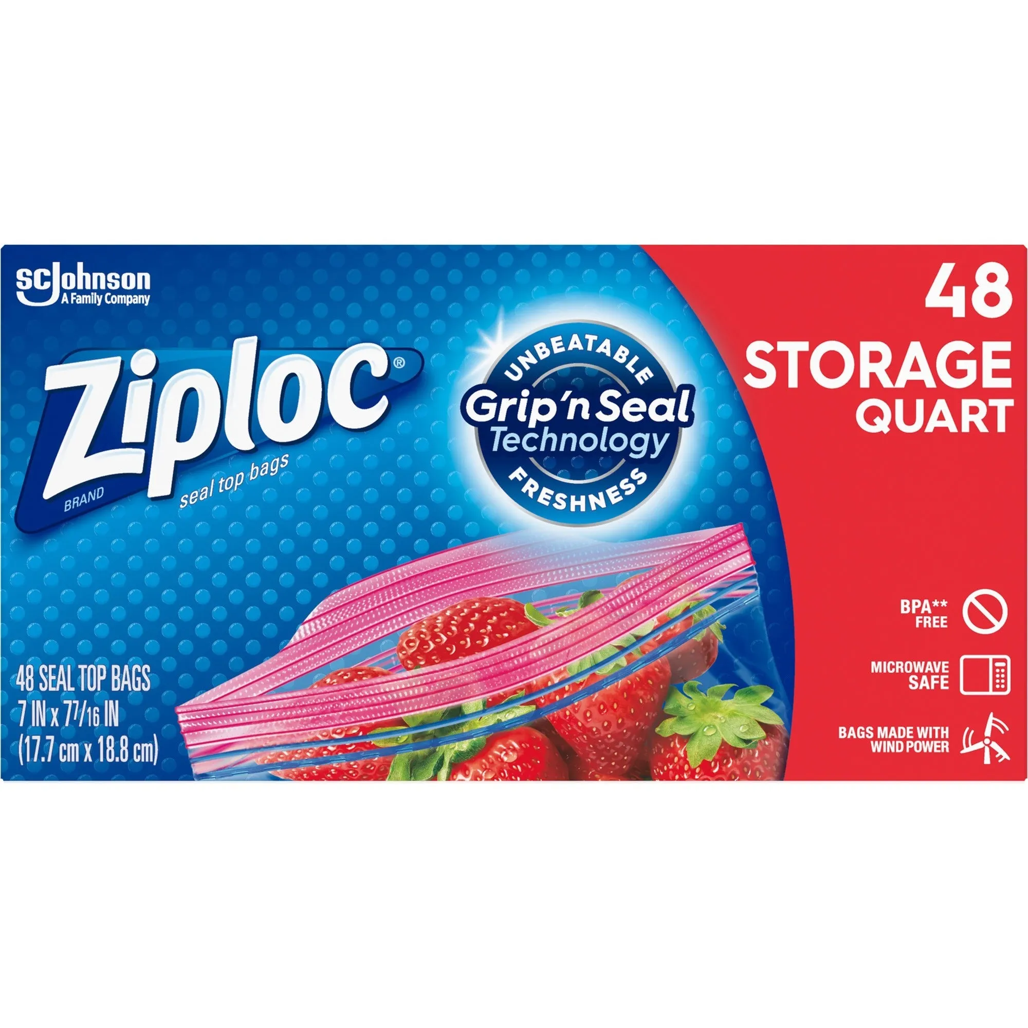 Ziploc® Quart Storage Seal Top Bags